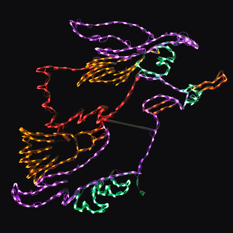 The Holiday Aisle® Halloween Giant Outdoor LED Wicked Witch on a Broom